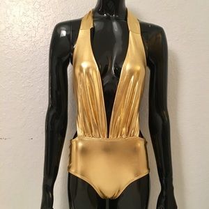 NWT Metallic Swimsuit Italian Fabric